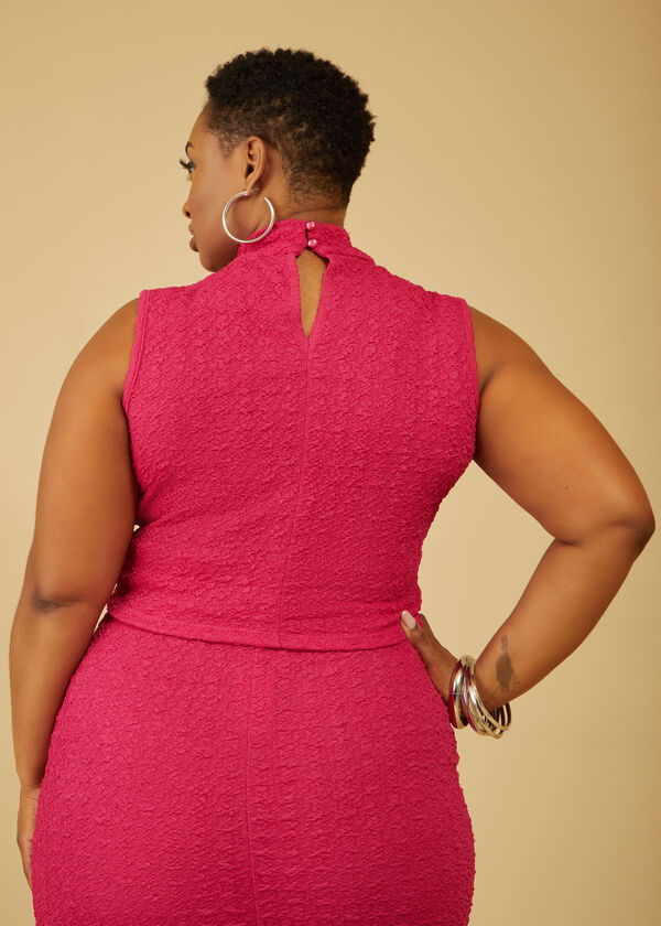 Textured Twist Front Top, Pink image number 1