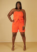 Pleated Stretch Crepe Shorts, Orange image number 2