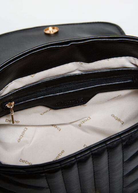 Bebe Aerin Faux Leather Satchel, Black image number 3