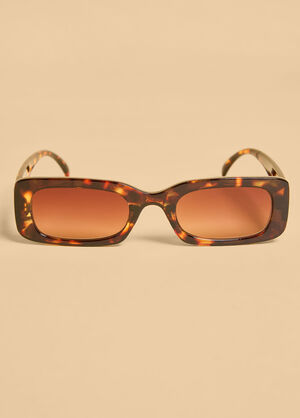 Tortoiseshell Rectangle Sunglasses, TORT image number 1