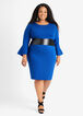 Faux Leather Paneled Sweater Dress, Sodalite image number 0