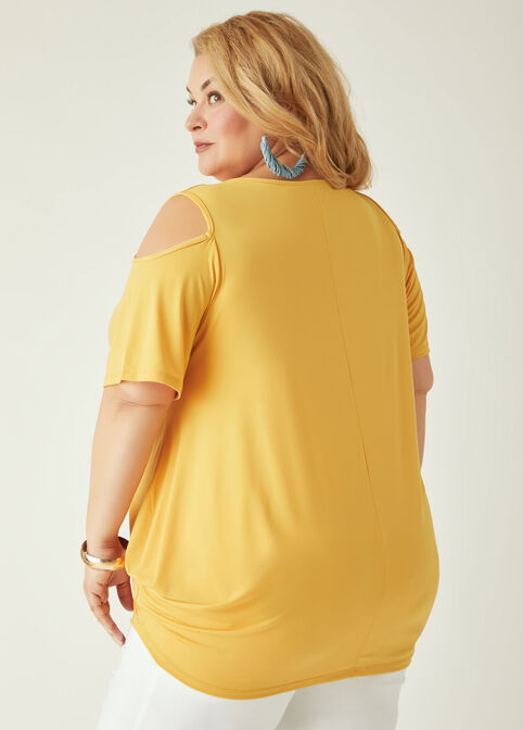 Cold Shoulder Tunic, Mustard image number 1