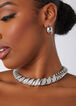 Pavé Crystal Silver Tone Necklace, Silver image number 0