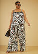 High Waist Printed Wide Leg Pants, White Black image number 0