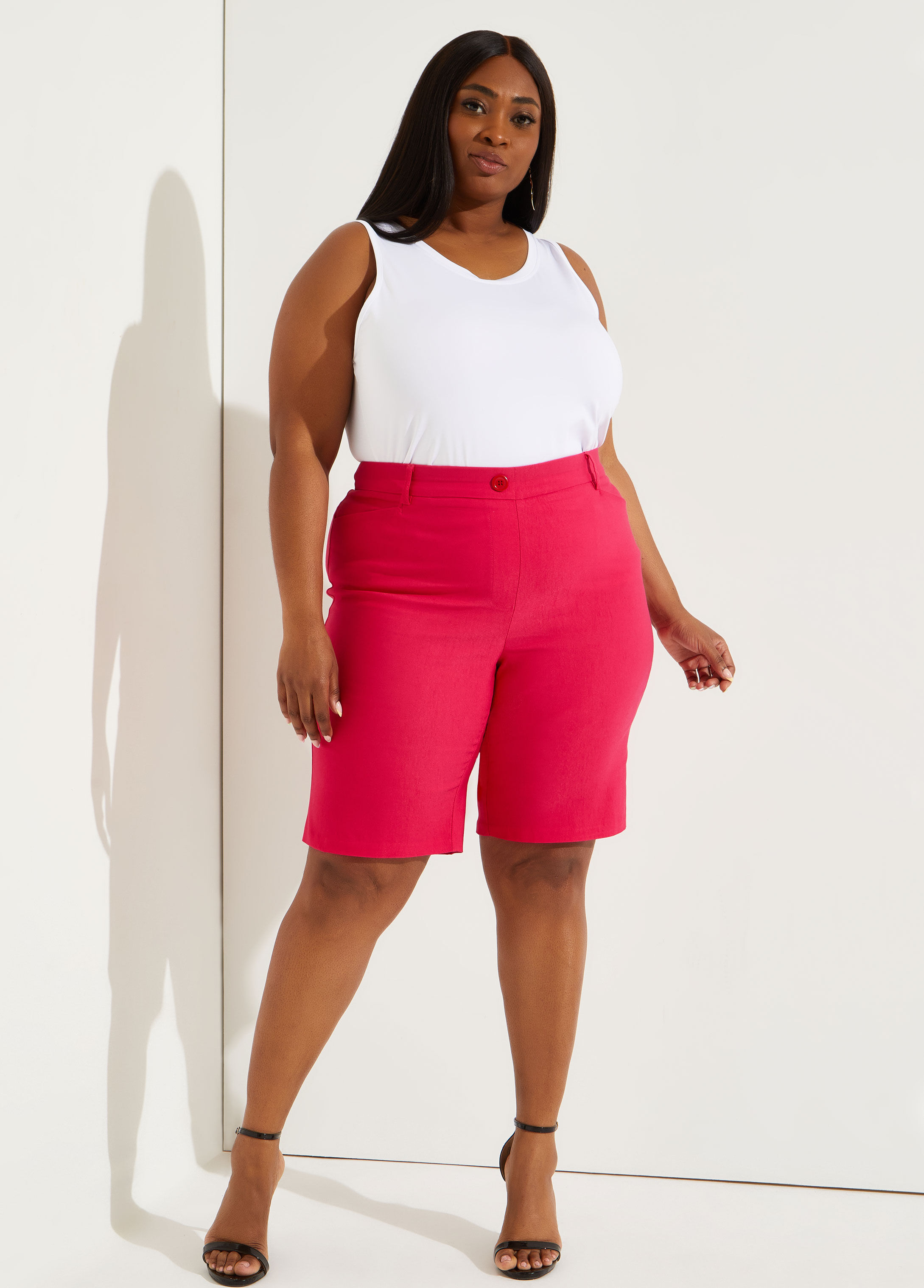 Plus Size Shorts Plus Size Pull On High Waist Capris