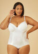 Satin Trimmed Shapewear Bodysuit, White image number 0