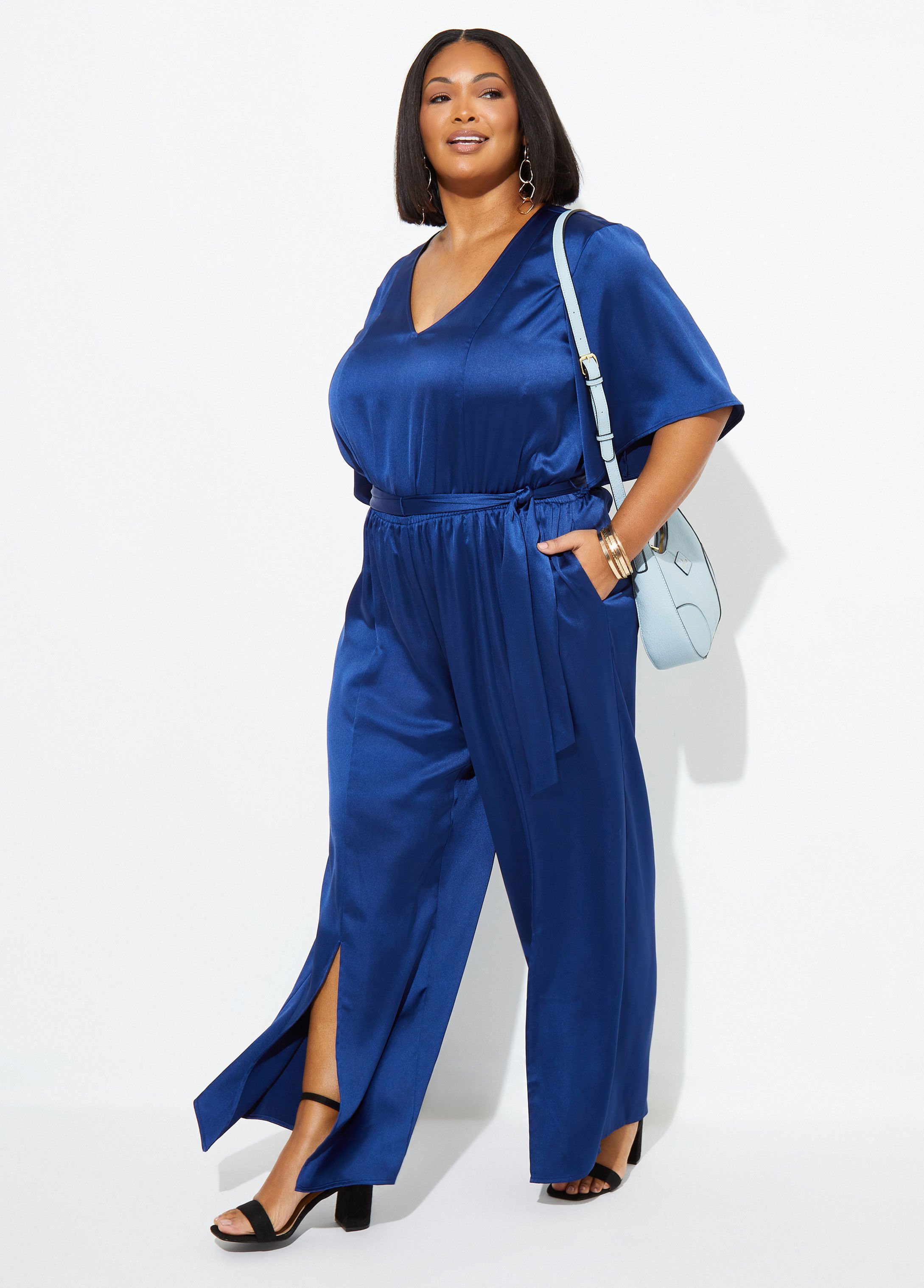 wide split leg jumpsuit