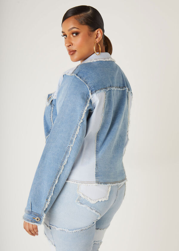 Patchwork Denim Jacket, Dk Rinse image number 1