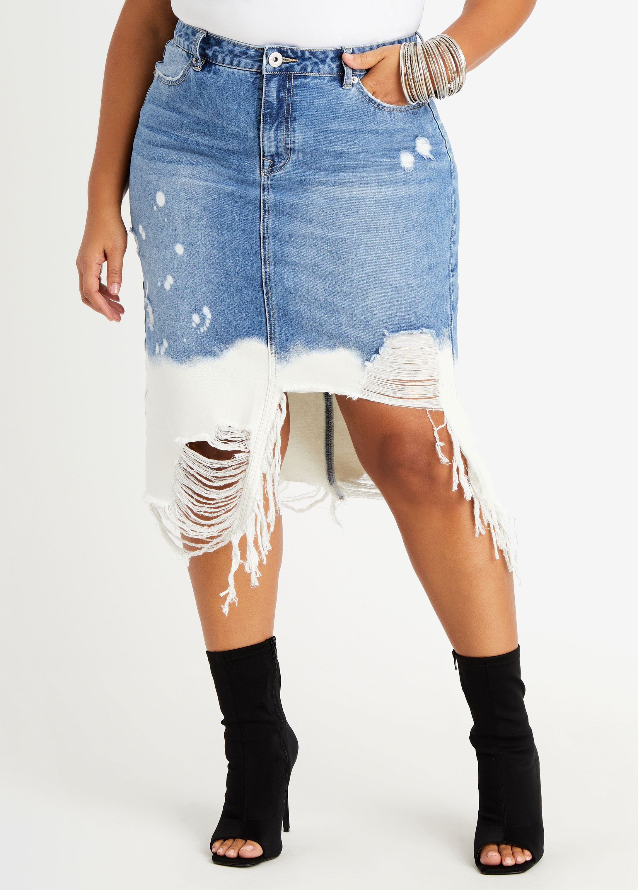 ashley stewart jean skirts