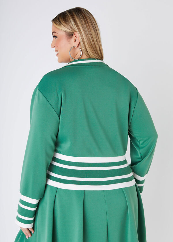 Striped Tennis Jacket, FOLIAGE image number 1