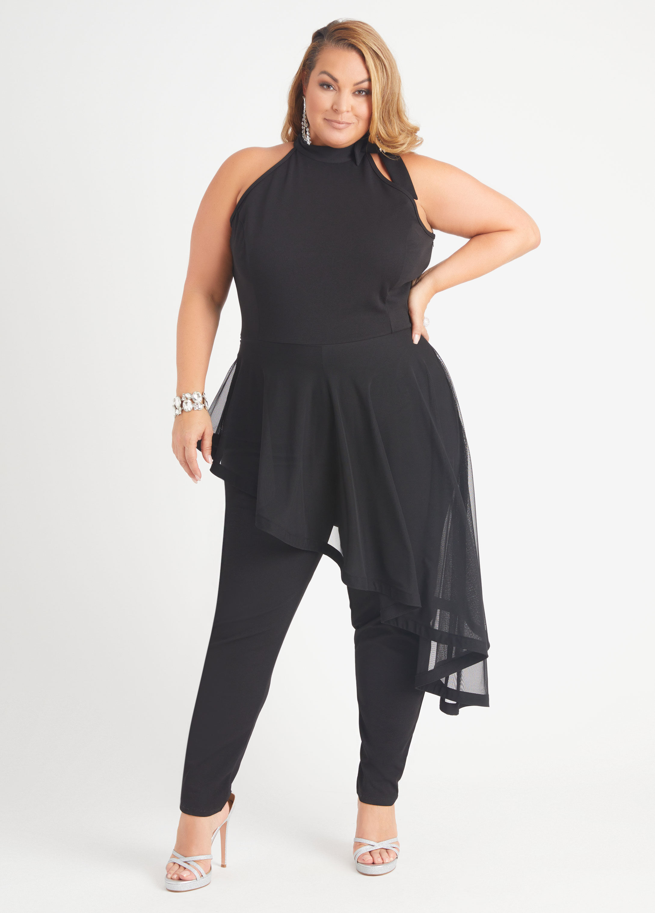 ashley stewart black jumpsuit