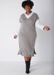 Poplin Paneled Sweater Dress, Heather Grey image number 2