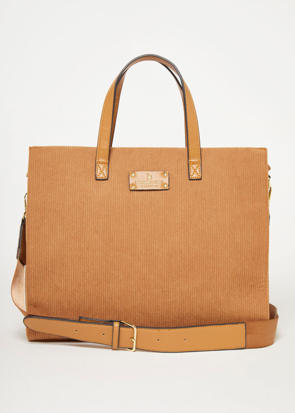 London Fog York Corduroy Tote, Brown image number 0