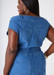 Off The Shoulder Denim Maxi Dress, Denim Blue image number 4