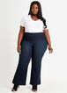 Pull On High Waisted Flare Jean, Dk Rinse image number 2