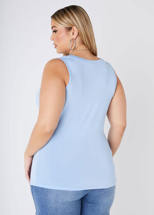 Basic Knit Cami, POWDER BLUE image number 1