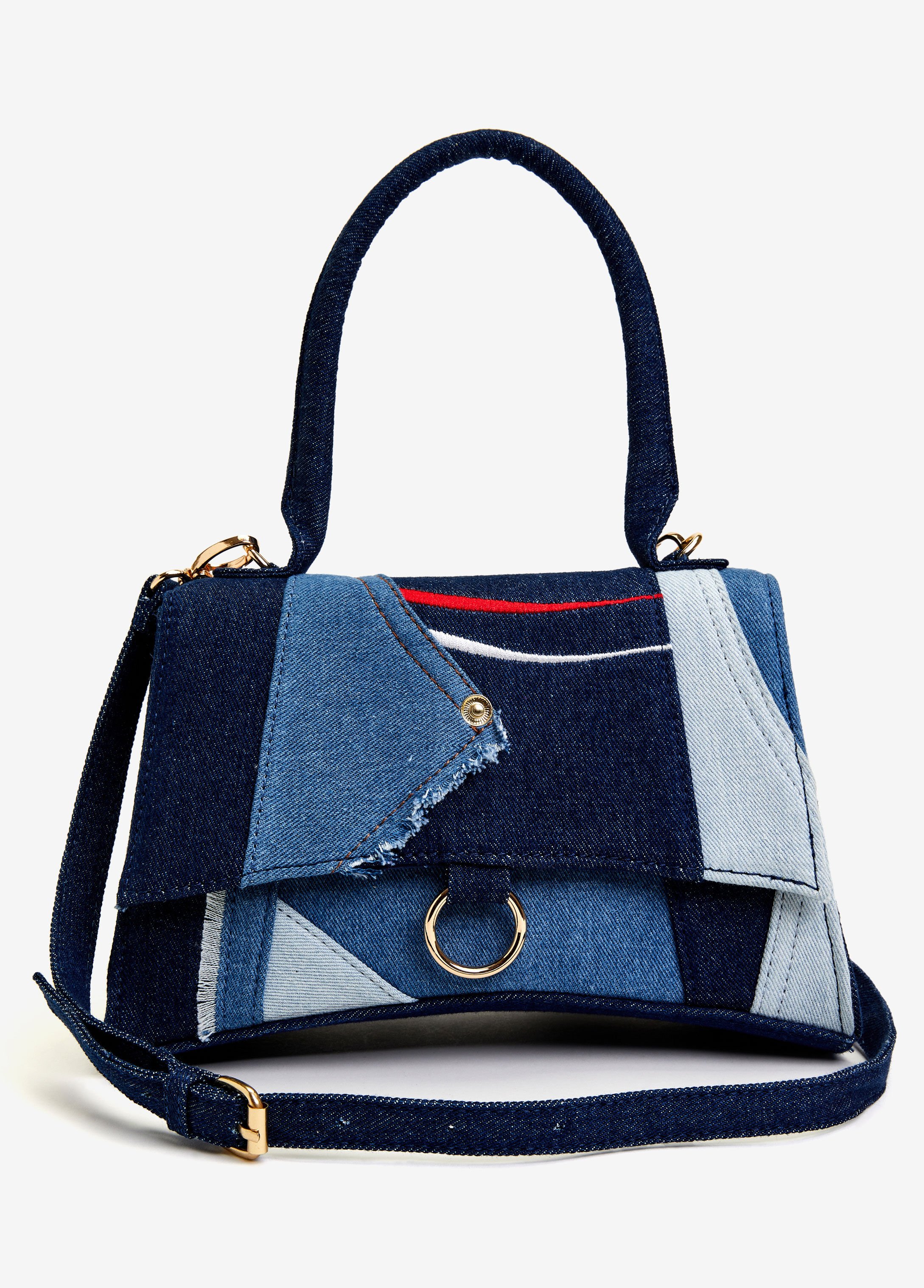 Patchwork Denim Crossbody Bag