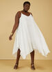 Chain Embellished Crepe Dress, White image number 3