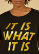 It Is What It Is Embellished Tee, Black image number 3