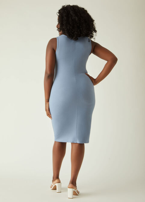 Ribbed Tank Dress, Denim Blue image number 1