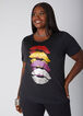 Metallic Lips Graphic Tee, Black image number 2