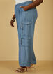 Chambray Wide Leg Cargo Pants, Denim image number 2