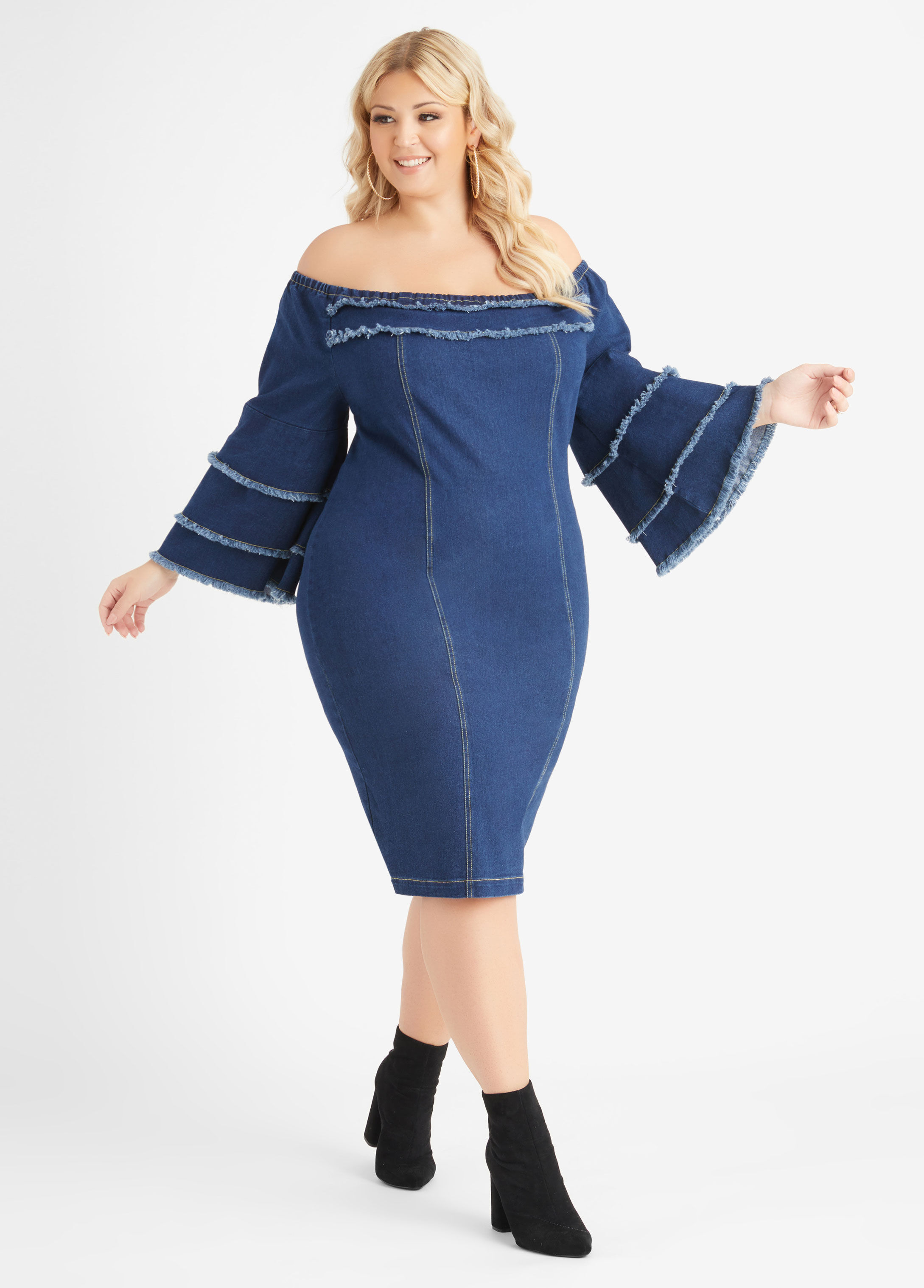 sexy plus size denim dress