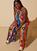 Tie Neck Printed Wide Leg Jumpsuit, Multi image number 2