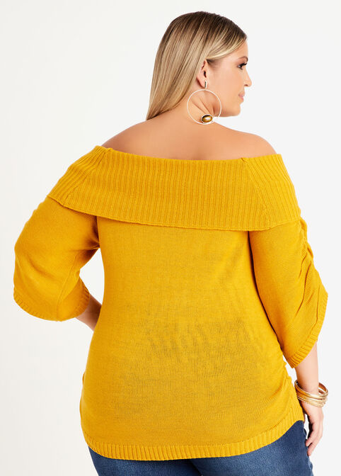 Marilyn Off The Shoulder Sweater, Nugget Gold image number 1