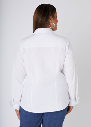 Cotton Blend Shirt, White image number 1