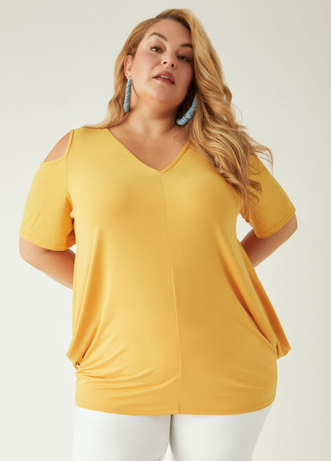 Cold Shoulder Tunic, Mustard image number 0