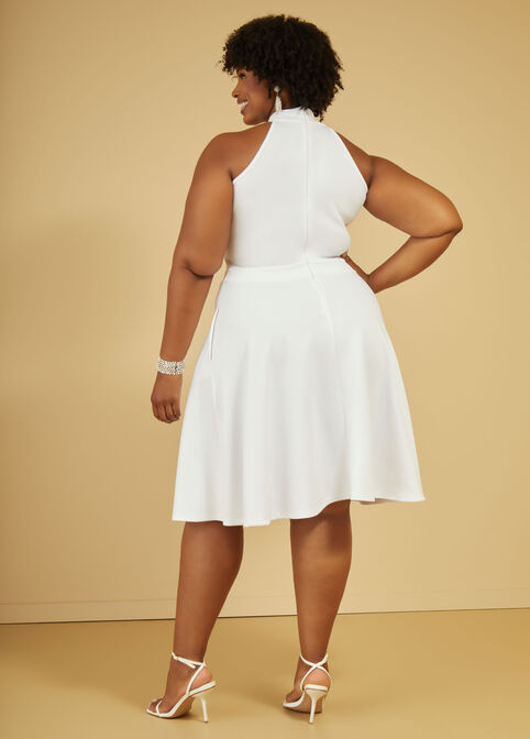 Paneled A Line Dress, White image number 1