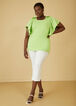 Embellished Ruffle Sleeved Top, Jade Lime image number 3