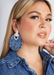 Camo Print Denim Earrings, Denim image number 0