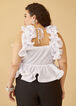 Ruffle Trimmed Peplum Top, White image number 1