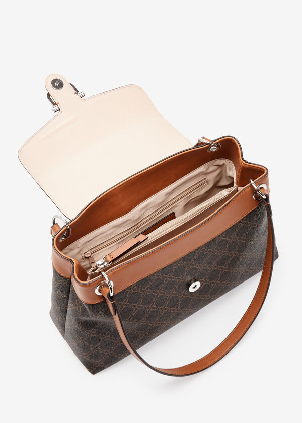 Nine West mocha logo multi crossbody satchel NWT