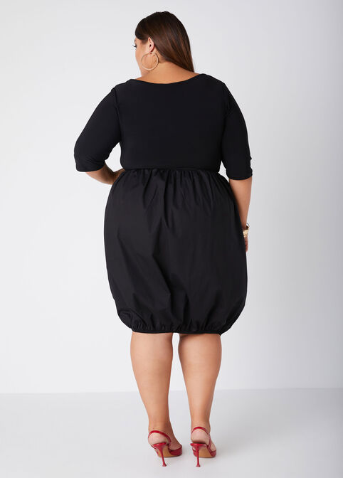 Paneled Bubble Dress, Black image number 1