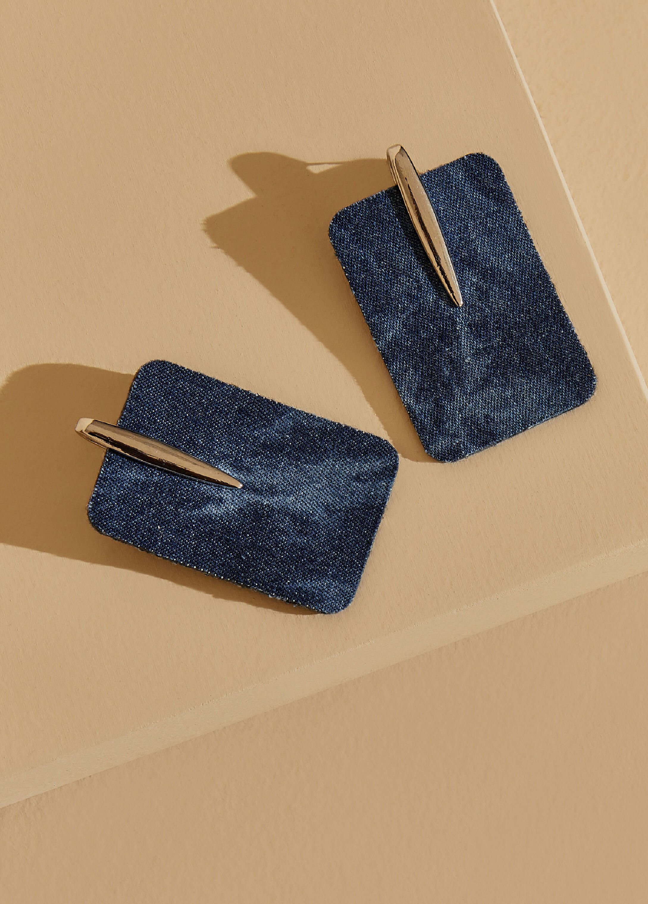 Whiskered Denim Earrings