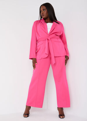 High Waist Ponte Straight Leg Pants, Fandango Pink image number 0