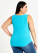 Ribbed Knit Scoop Neck Tank, BlueBird image number 1
