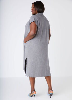 Open Front Duster Vest, Heather Grey image number 1