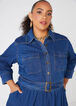 Belted Denim A Line Dress, Dk Rinse image number 2