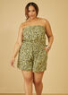 Floral Print Strapless Romper, Light Pastel Green image number 0