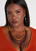 Tassel & Beaded Necklace Set, Tawny Port image number 0