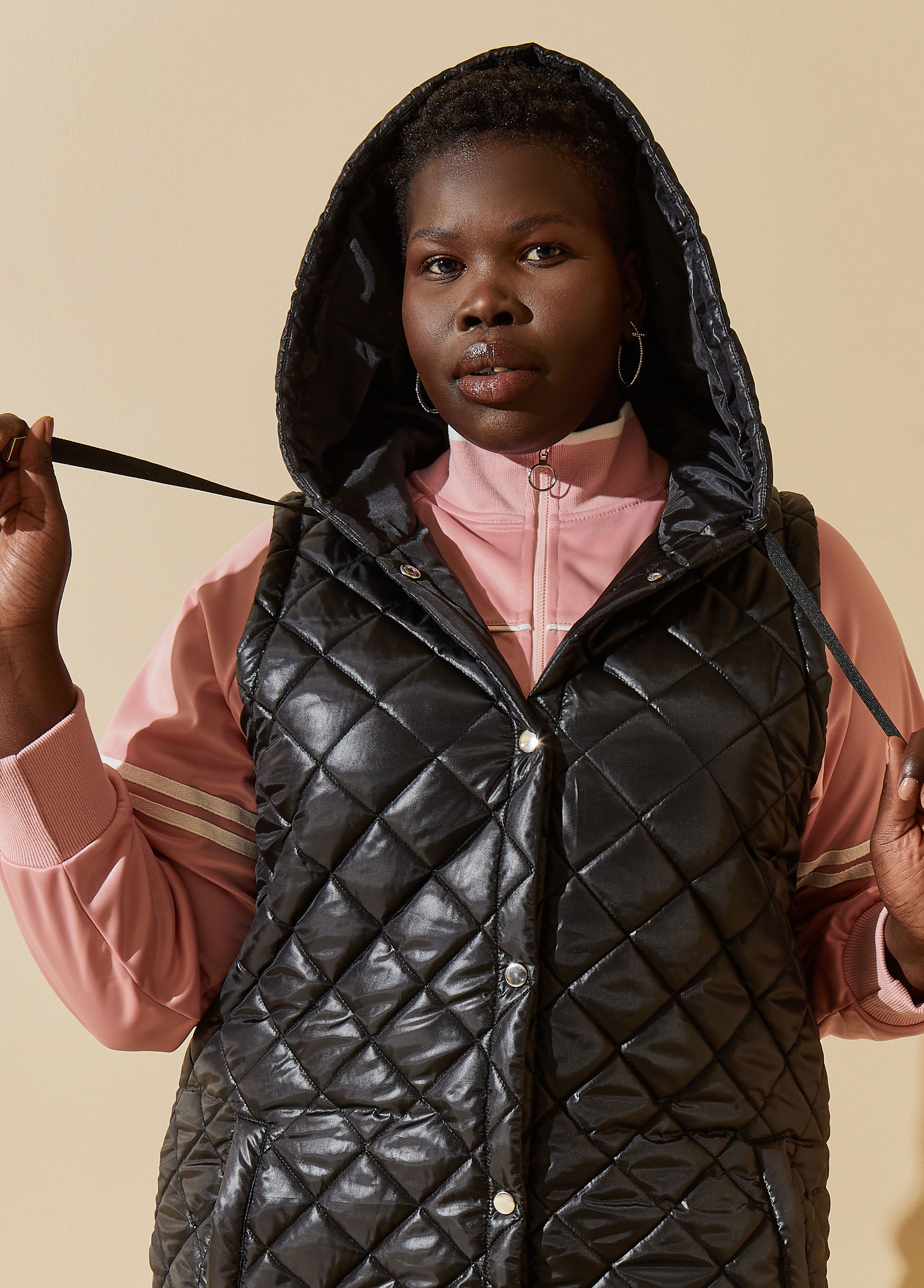 Black quilted 2024 puffer vest