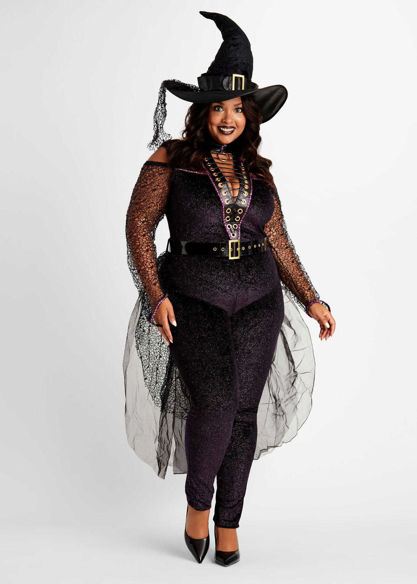 Plus Size Curvy Midnight Violet Witch Womens Sexy Costume Cosplay 5387