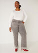 Cuffed Acid Wash Wide Leg Jeans, Grey image number 3