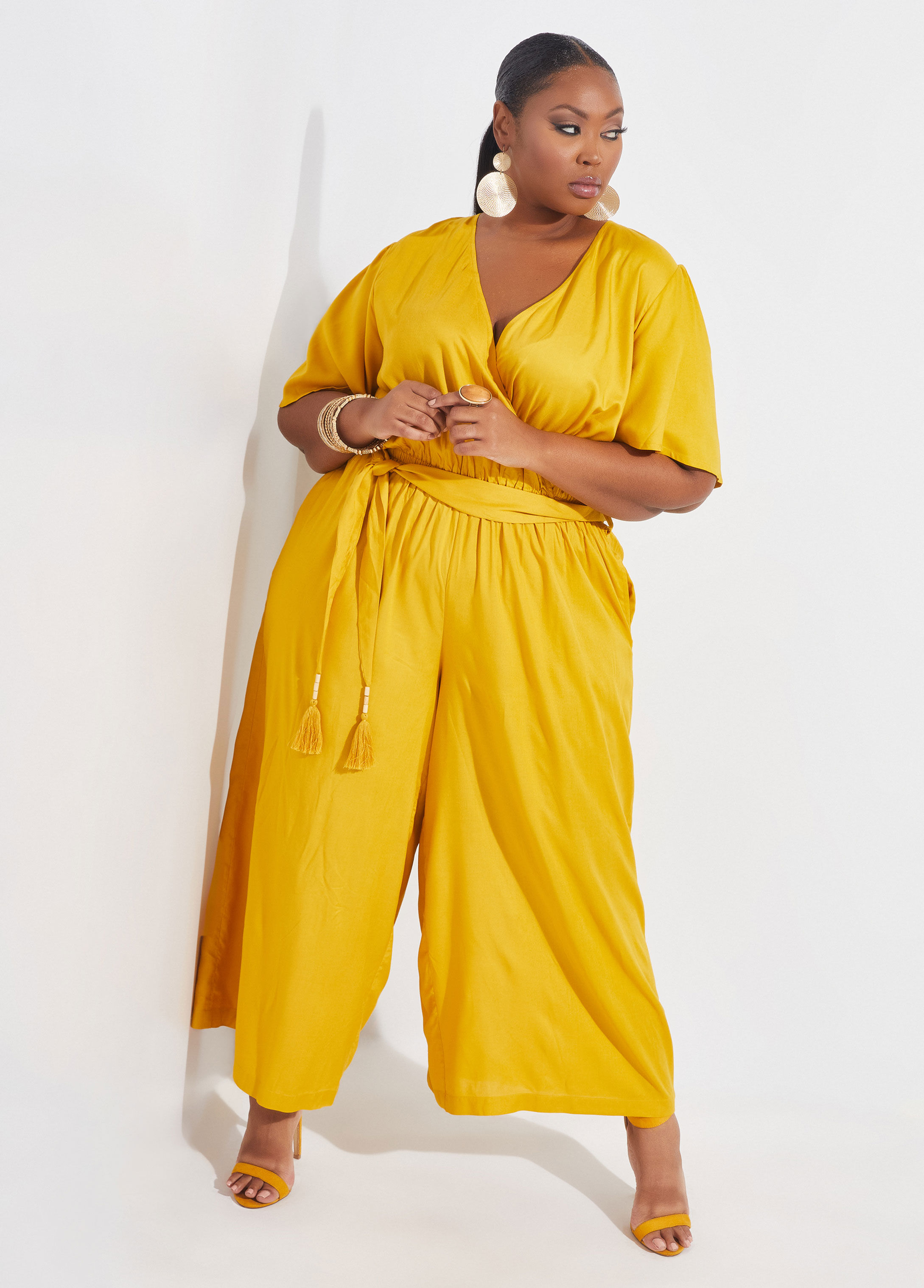 ashley stewart gold jumpsuit