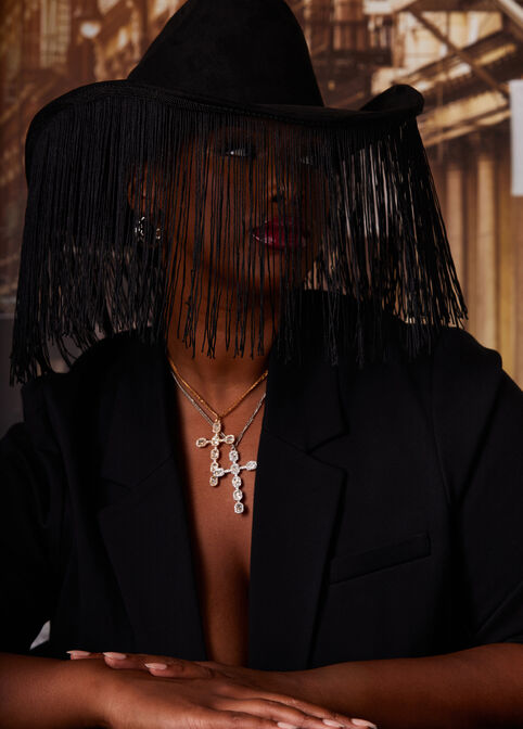 Fringed Cowboy Hat, Black image number 0