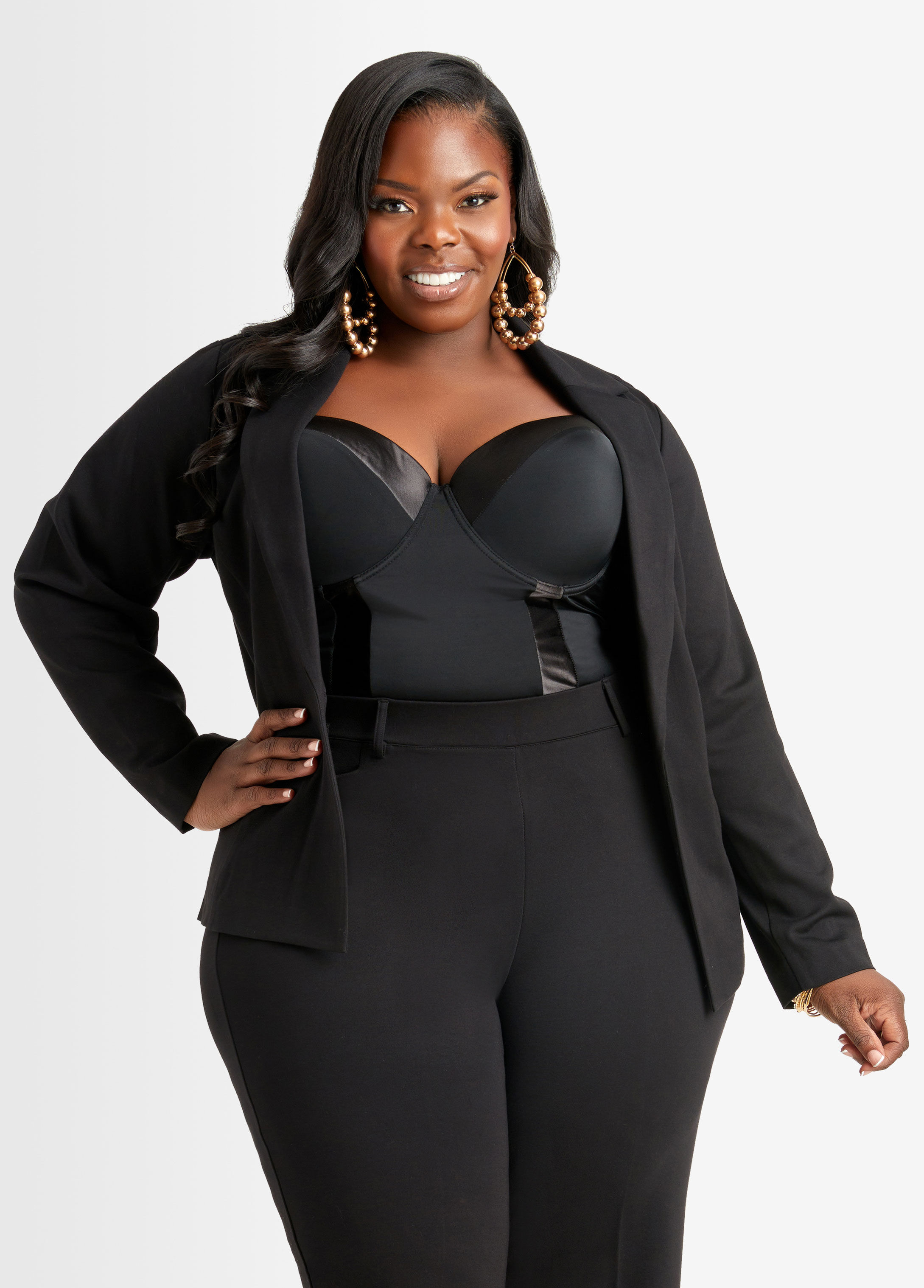 Plus size 2025 black blazer